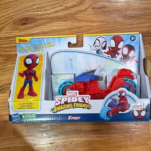 Marvel Spidey Amazing Friends Spidey Action Figure with Motorcycle